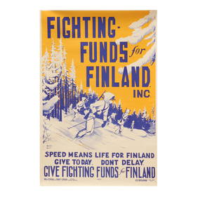 Worden Wood (America, 1880-1943), WWII Fighting-Funds for Finland, Ski Poster (1940) (1 of 6)