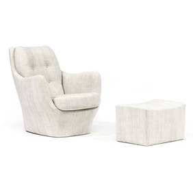 attributed Milo Baughman (American, 1923-2003), Sculptural Chair and Ottoman (1 of 5)