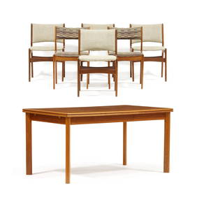Danish Modern Teak Dining Table and Assembled Set of Chairs (1 of 17)