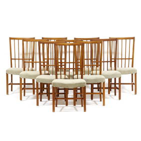 attributed Frits Henningsen (Denmark, 1889-1965), Set of Ten Danish Modern Dining Chairs (1 of 9)