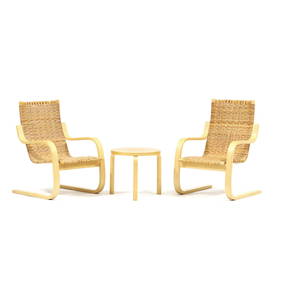 Alvar Aalto (Finland, 1898-1976), Two Model 406 Chairs and Side Table (1 of 12)