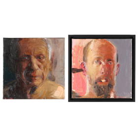 Noah Saterstrom (American, 20th century), Self Portrait / Pablo Picasso (Two Works) (1 of 11)