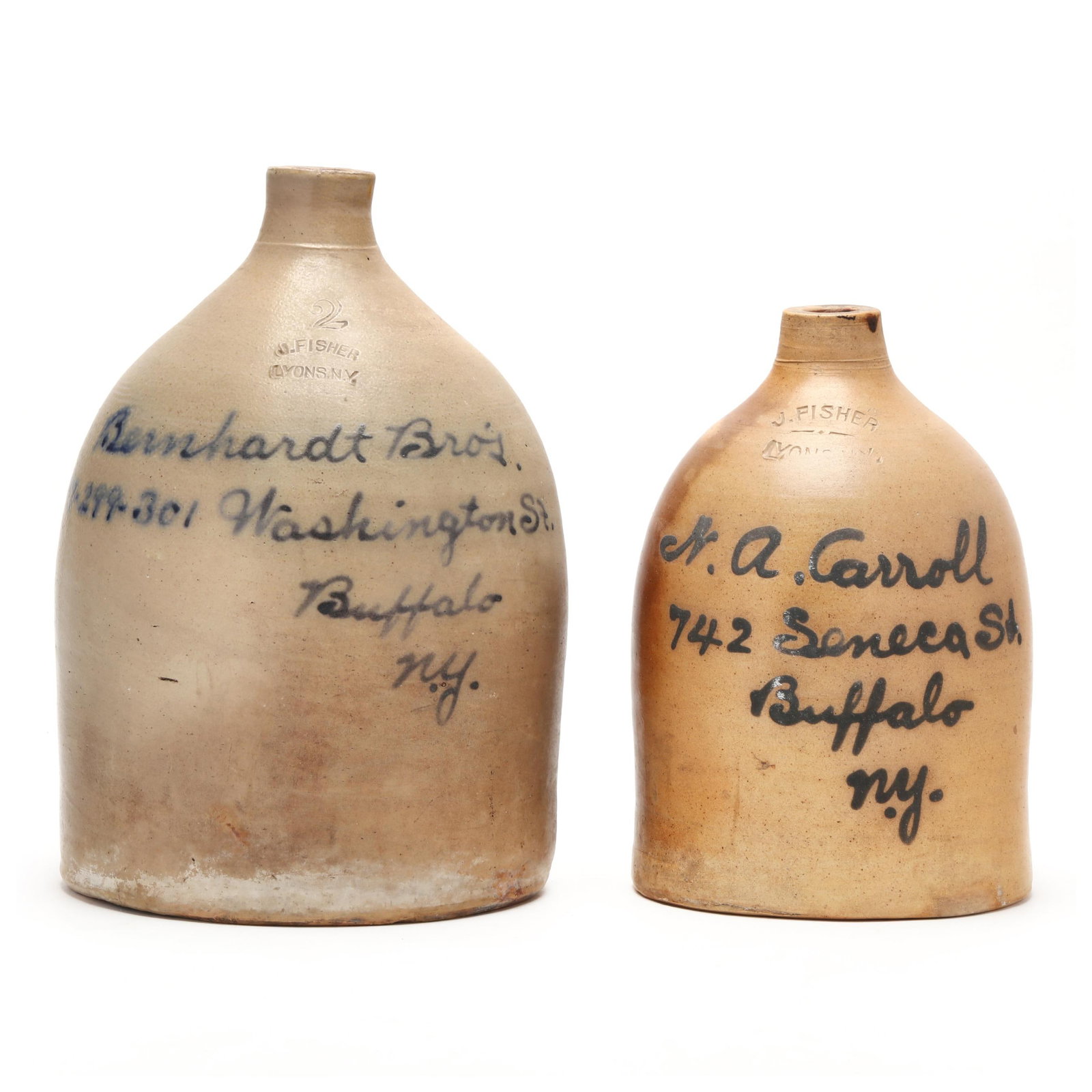 J. Fisher (Lyons, New York), Two Stoneware Jugs (1 of 8)