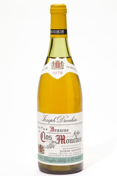 1979 Beaune Clos des Mouches Blanc, Joseph Drouhin: Beaune Clos des Mouches Blanc 1979 6 bottles Joseph Drouhin 2-2.5cm, 3-3.5cm, 1-4cm, 2snl Removed from a large subterranean wine cellar of an avid Buffalo, New York wine collector and wine educator.