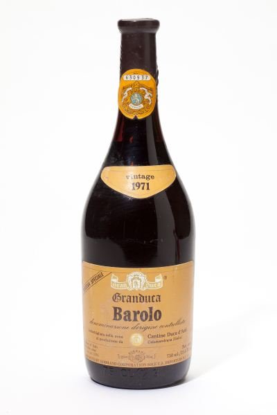 1971 Barolo: Barolo 1971 3 bottles Granduca, Riserva Speciale, Cantine Duca d'Asti 2-2.5cm, 1-3cm Removed from a large subterranean wine cellar of an avid Buffalo, New York wine collector and wine educator.