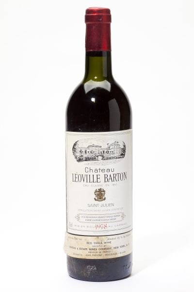 1978 Chateau Leoville Barton: Chateau Leoville Barton 1978 12 bottles St. Julien 2ts, 8hs, 2htms, 6lbsl, 1scc Removed from a large subterranean wine cellar of an avid Buffalo, New York wine collector and wine educator.