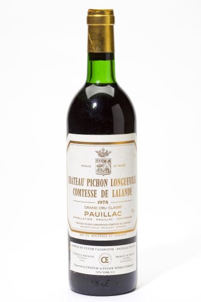 1978 Chateau Pichon Lalande: Chateau Pichon Lalande "...an aromatic profile consisting of roasted herbs, chocolate, cedar, tobacco, and ripe curranty fruit. Medium-bodied, with low acidity, some tannin, and a round, attractive pe