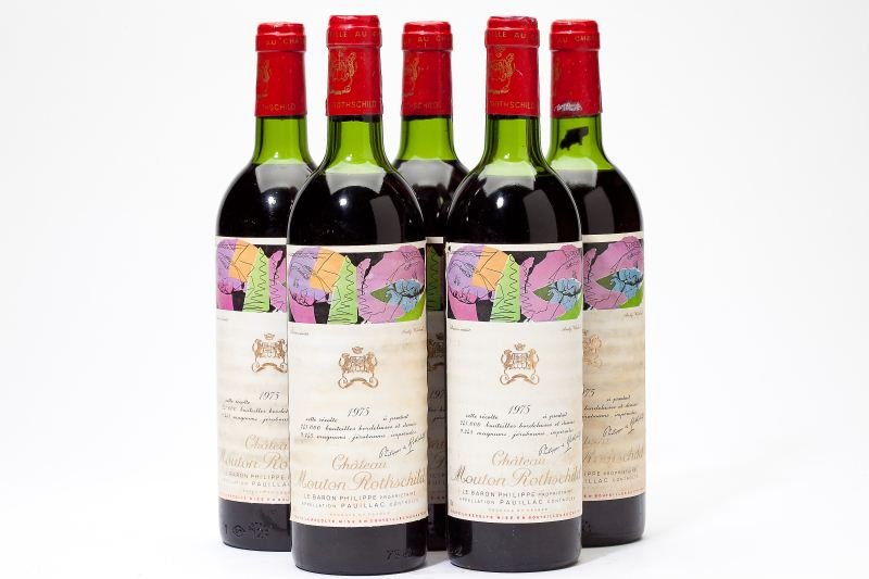 1975 Chateau Mouton Rothschild: Chateau Mouton Rothschild "...The wine exhibits a good dark ruby/garnet color, a sweet nose of cedar, chocolate, cassis, and spices, good ripe fruit and extraction, and a weighty, large-scaled, tannic