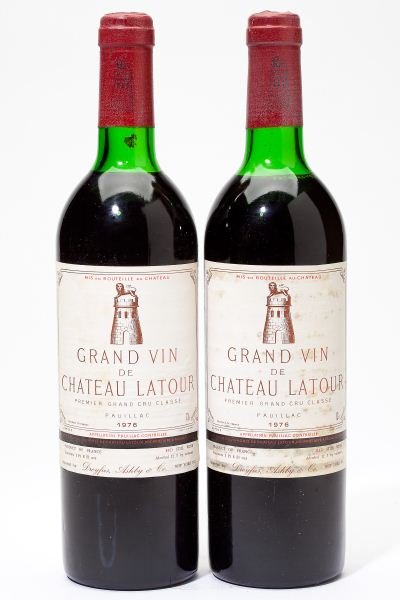 1976 Chateau Latour: Chateau Latour 1976 2 bottles Pauillac 2hs, 2lbsl Removed from a large subterranean wine cellar of an avid Buffalo, New York wine collector and wine educator.