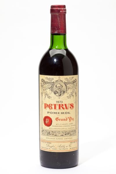 1973 Petrus: Petrus 1973 1 bottle Pomerol hs, lbsl, ssos Removed from a large subterranean wine cellar of an avid Buffalo, New York wine collector and wine educator.