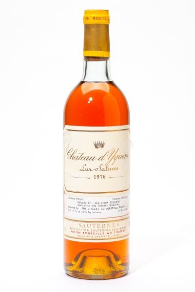 1976 Chateau d'Yquem: Chateau d'Yquem 1976 1 bottle Sauternes ts, lbsl Removed from a large subterranean wine cellar of an avid Buffalo, New York wine collector and wine educator.