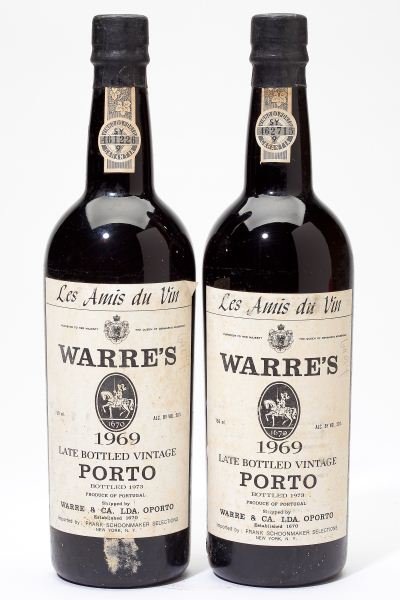 1969 Warre's Late Bottled Vintage Port: Warre's Late Bottled Vintage Port 1969 2 bottles 2 into neck, 2lbsl Removed from a large subterranean wine cellar of an avid Buffalo, New York wine collector and wine educator.