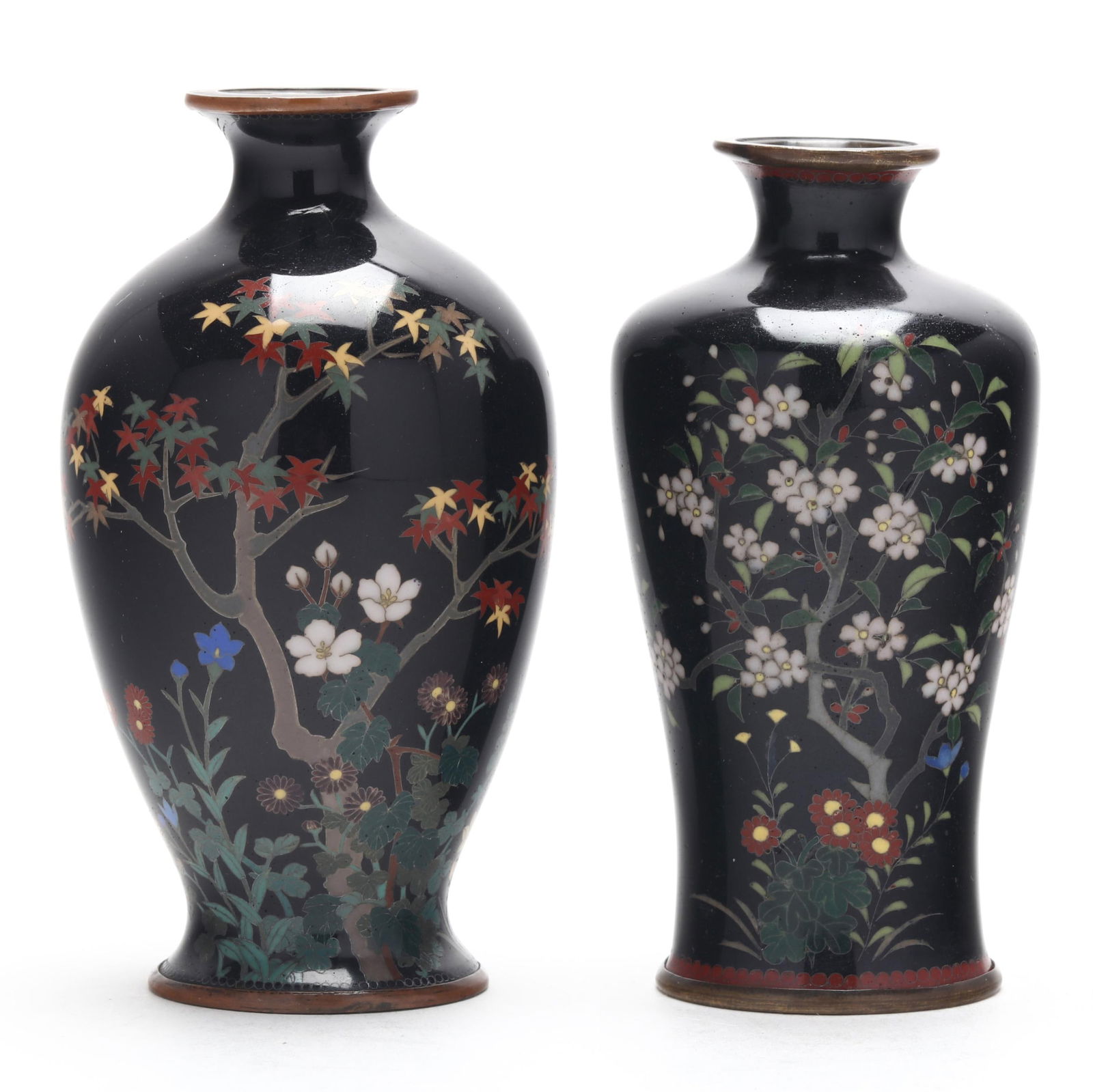 Two Small Japanese Cloisonne Vases (1 of 6)