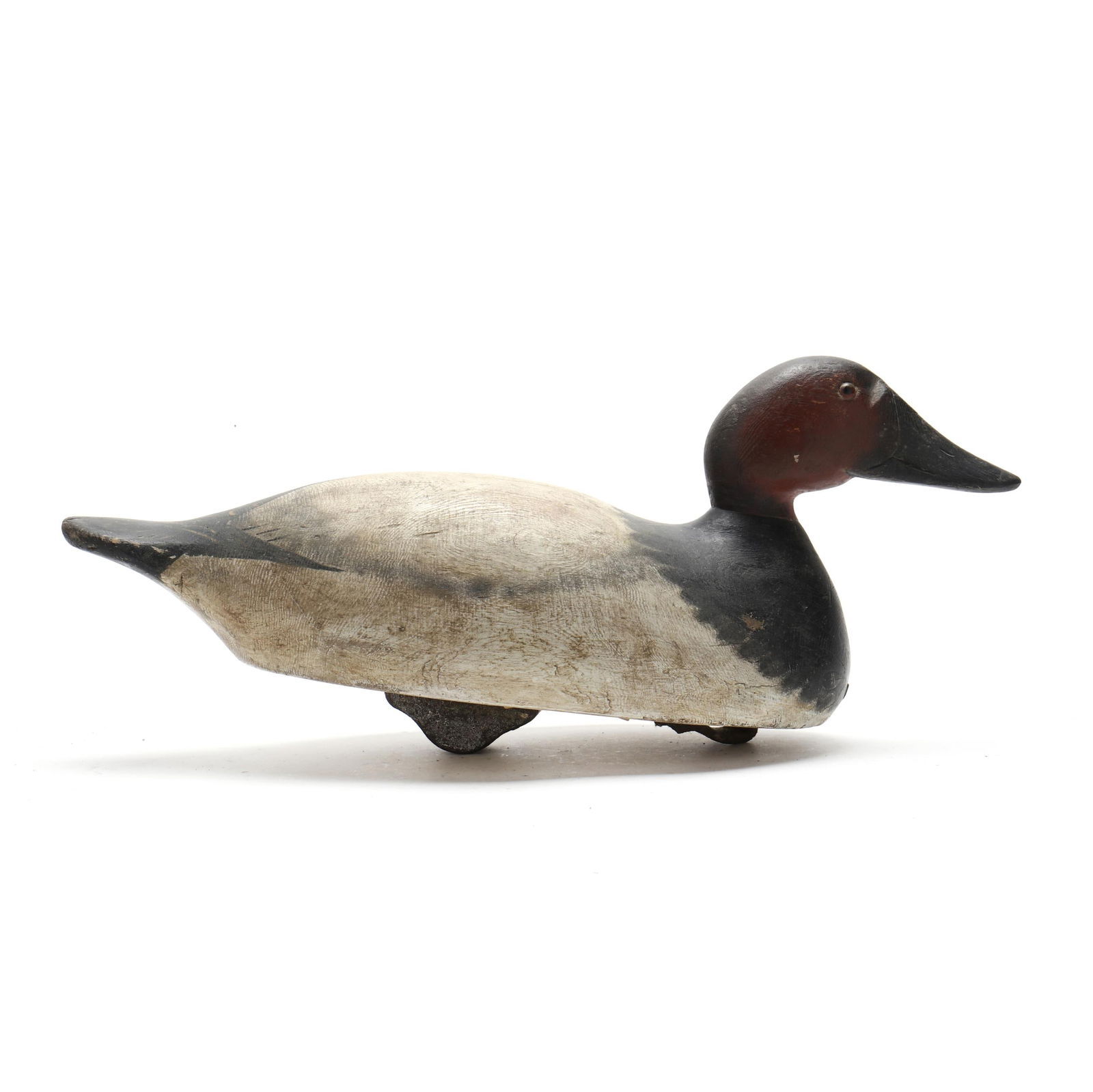 Mason Factory, (MI, 1896-1924), Challenge Grade Back Bay Canvasback: Mason Factory, (MI, 1896-1924), Challenge Grade Back Bay CanvasbackDetroit Michigan, circa 1910, carved and painted wood, carved line that separates head and bill, mandible groove and carved nostrils,