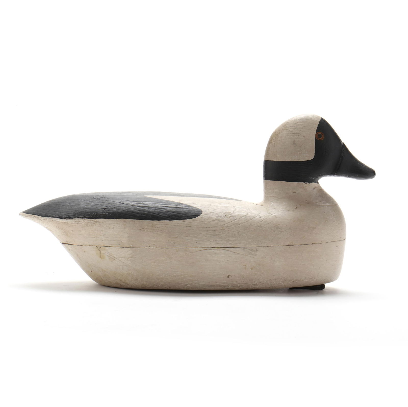 Harland Price (NJ, 1902-1979), Bufflehead: Harland Price (NJ, 1902-1979), BuffleheadParkertown, New Jersey, circa 1950, carved and painted wood, 1959 / HARLAND PRICE / PARKERTOWN in marker pen on the bottom. Length 12 in. Additional high-reso