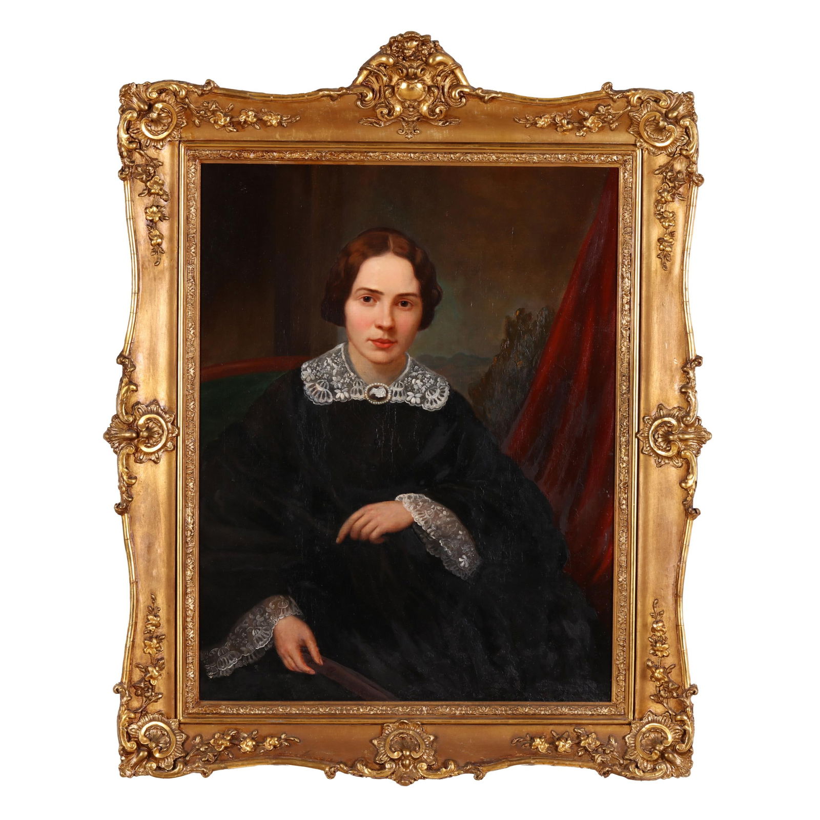 American School (Mid 19th Century), Portrait of a Lady with a Lace Collar (1 of 4)