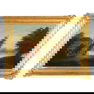 Hudson River School (Late 19th Century), A Westchester Estate: Hudson River School (Late 19th Century), A Westchester Estate oil on canvas, not signed, presented in a period likely original giltwood frame. Stretcher size 16 1/2 x 24 in.; Frame dimensions 23 1/4 x
