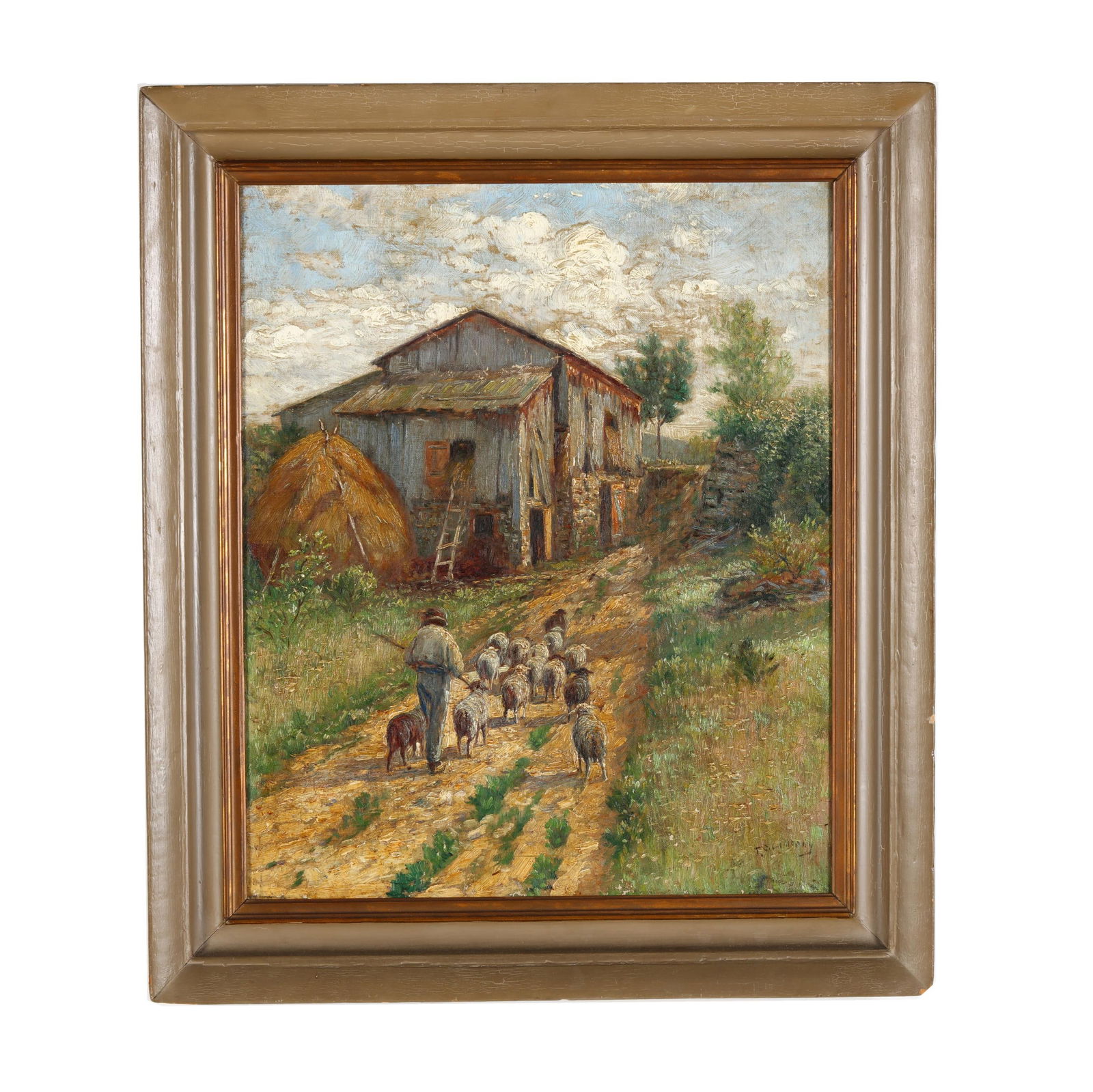 Thomas Corwin Lindsay (American, 1839-1907), Shepherd with Flock (1 of 4)