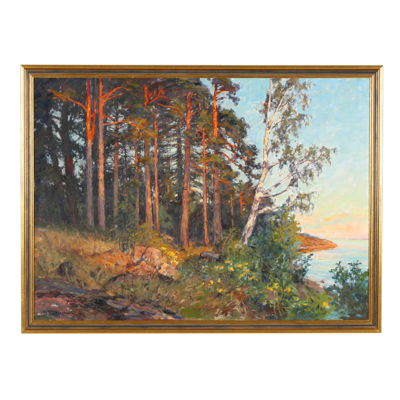 Gottfried Kallstenius (Swedish, 1861-1943), Coastal Landscape in Afternoon Light (1 of 6)