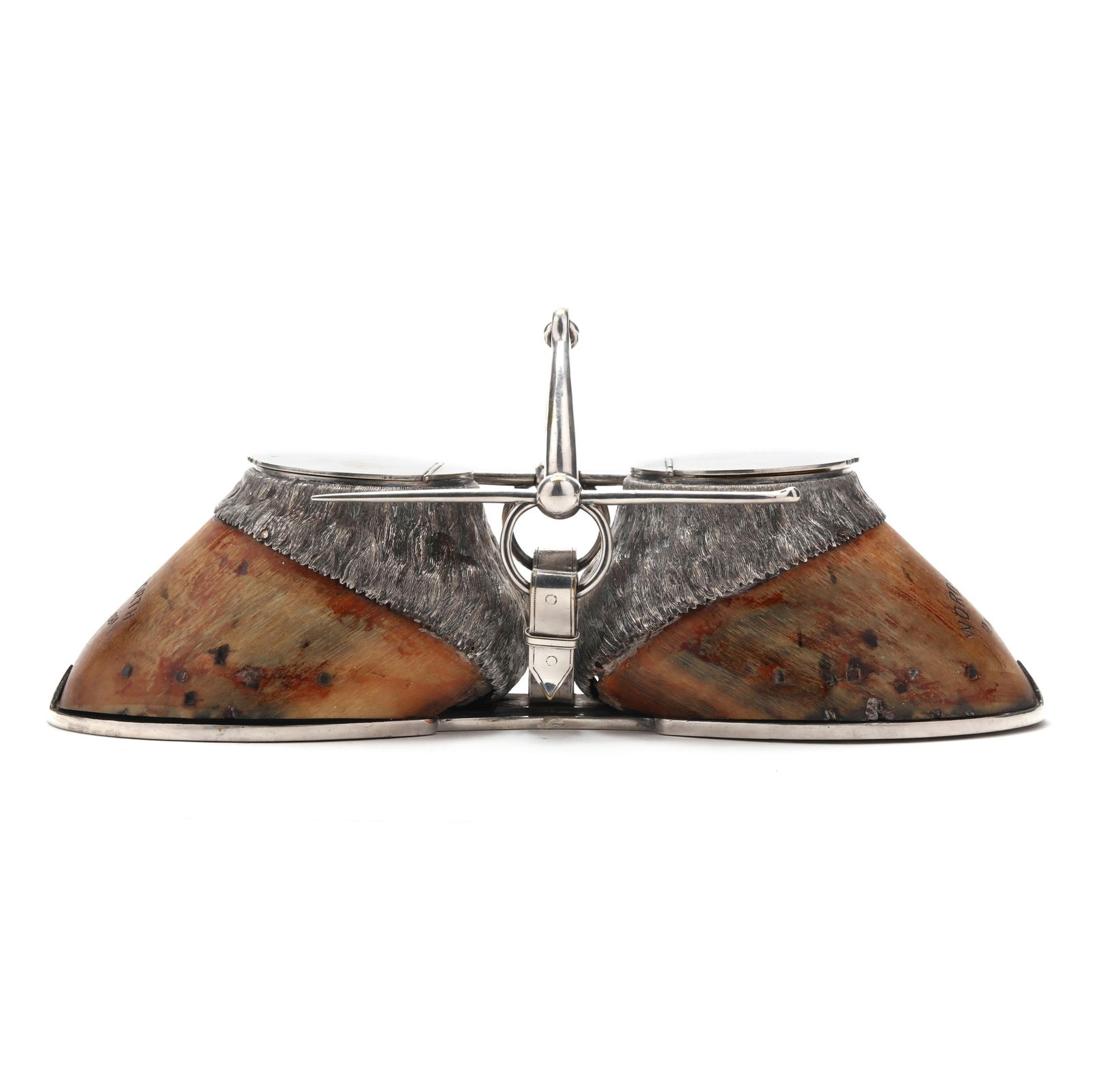 Victorian Silver-Plate Mounted Horse Hoof Double Inkwell (1 of 6)