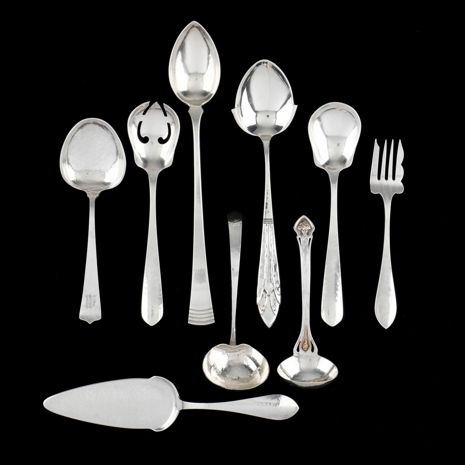 Nine Assorted Arts & Crafts Sterling Silver Flatware Servers (1 of 8)