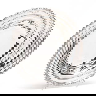 Towle Sterling Silver Serving Bowl: Towle Sterling Silver Serving Bowlpattern number 52032, featuring a lobed well and reticulated flange, monogrammed "AER" to the rim. 2 1/4 x 10 in. dia. 8.7 troy oz. From the Estate of the late Mrs. A