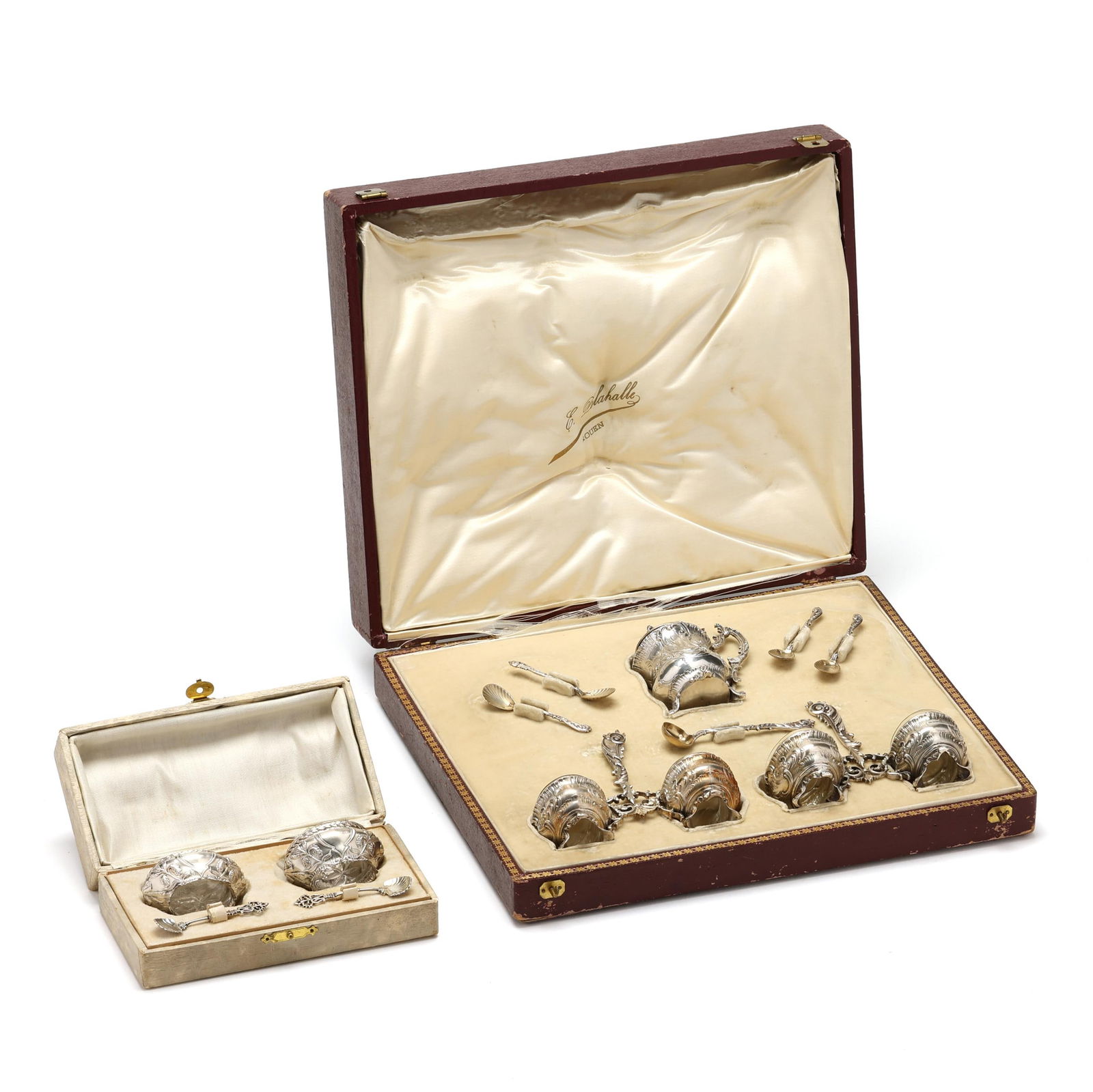 Two Cased French Silver Salt and Condiment Serving Sets (1 of 19)