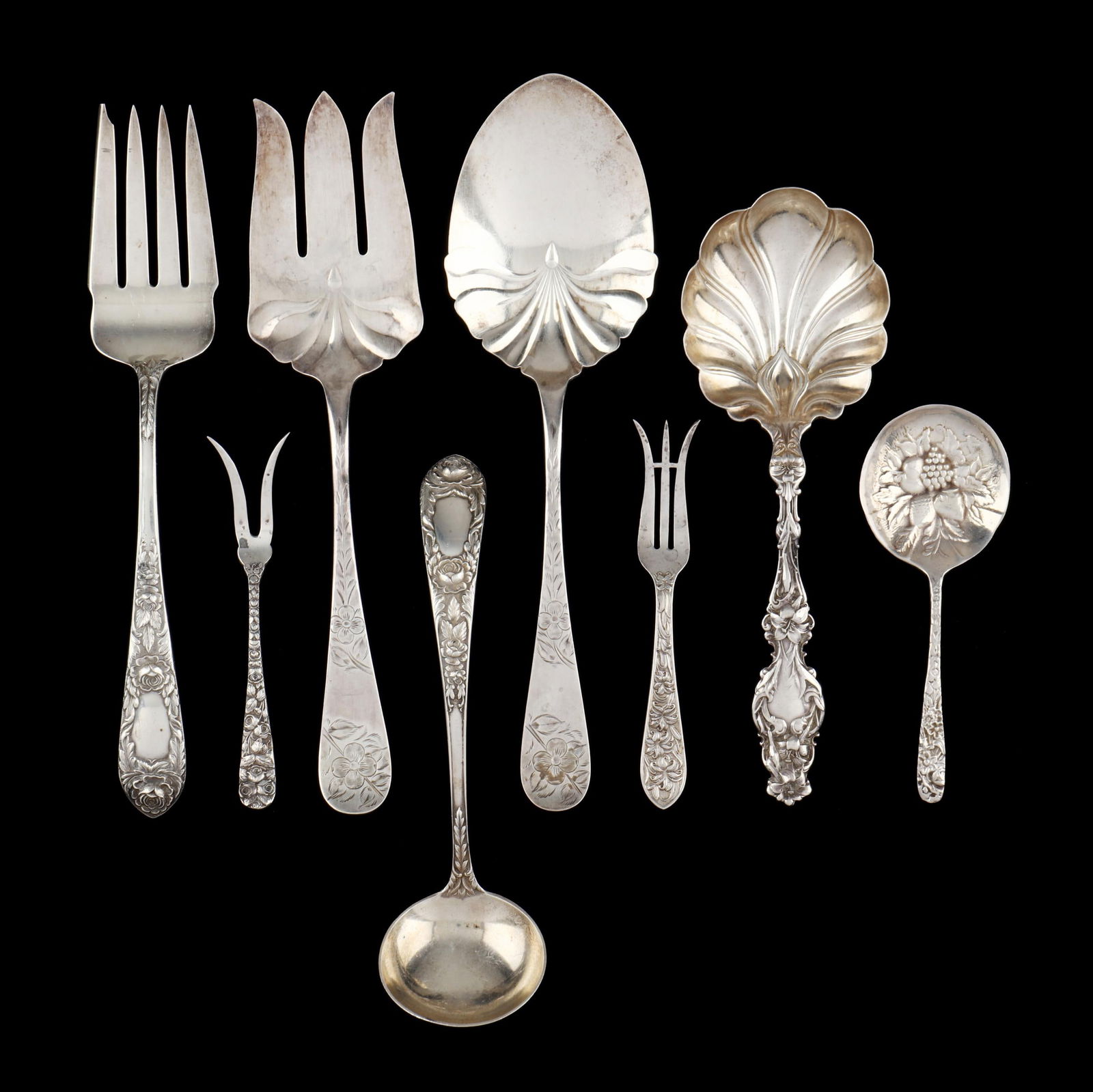 Eight Assorted Sterling Silver Flatware Servers (1 of 5)