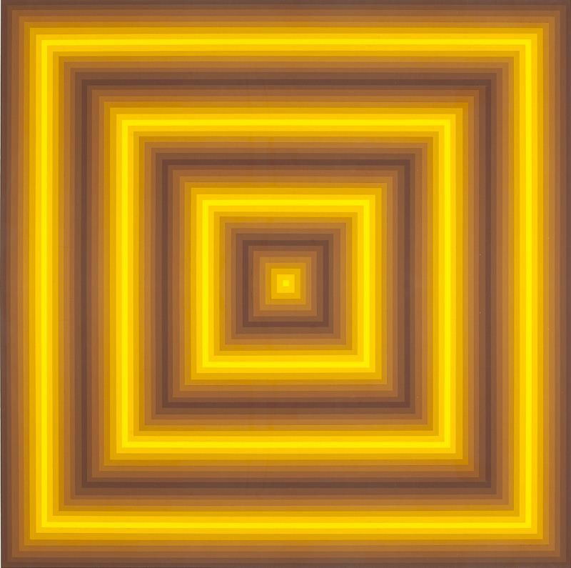 manner of Richard Anuszkiewicz (b. 1930), Op Art: manner of Richard Anuszkiewicz (b. 1930), Op Artlithograph in colors, unsigned, matted and framed. DOA 29 x 28 in.Estate Collection of the late "Duffy" Crawford L. Gilligan, Proprietor of The Barn at