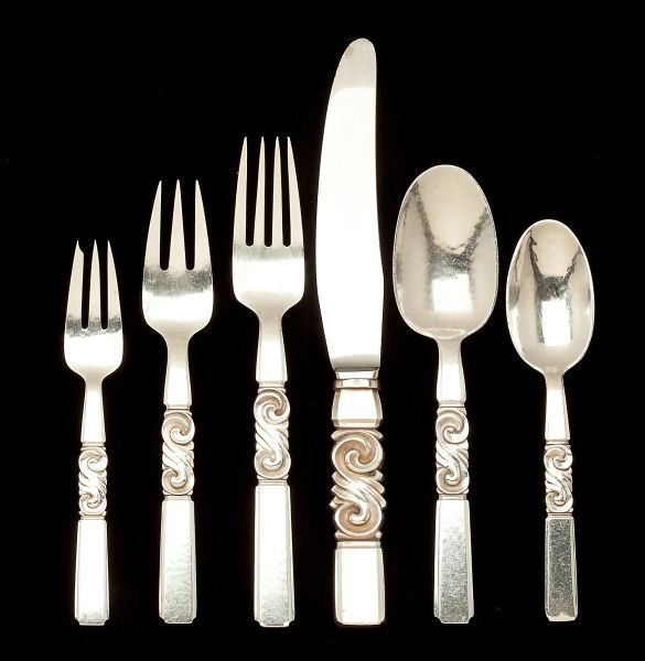 Jensen "Scroll" Sterling Silver Flatware