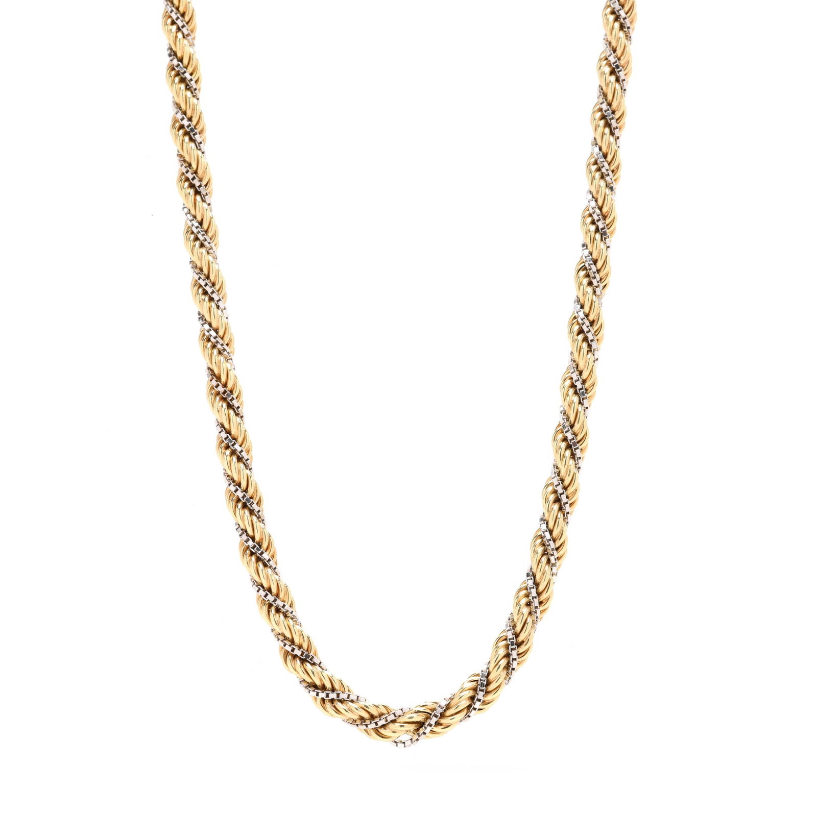 Bi-Color Gold Rope Twist Necklace