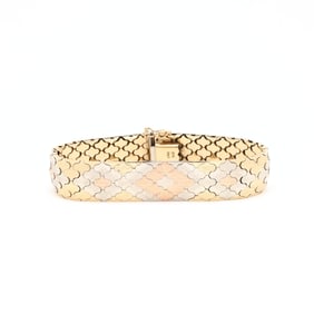 Tri-Color Gold Strap Bracelet, Italy