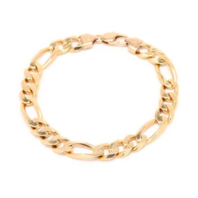 Gold Figaro Link Bracelet, Italy