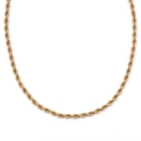 Gold Rope Twist Necklace