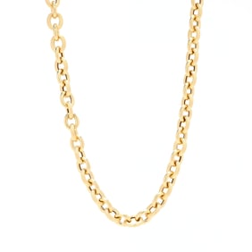 Gold Chain Link Necklace, Italy
