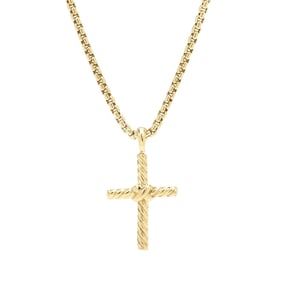 Gold Petite X Cross Necklace, David Yurman