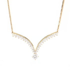 Gold and Diamond V Design Necklace, Jose Hess