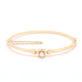 Gold and Diamond Bangle Bracelet, Fine Jewelers' Guild