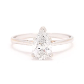 White Gold and Diamond Solitaire Ring