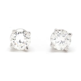 White Gold and Diamond Stud Earrings