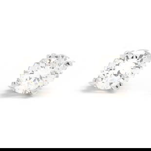 White Gold and Diamond Stud Earrings: White Gold and Diamond Stud Earringsthe round brilliant cut diamonds (5.8mm) weighing approximately 1.60 total carats (I color, VS2 clarity; I color, SI2 clarity) set in a four-prong setting, complete