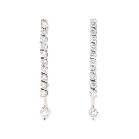 White Gold and Diamond Dangle Earrings