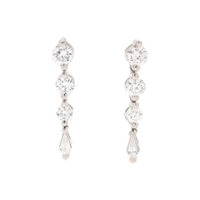 Platinum and Diamond Dangle Earrings