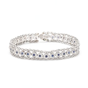 White Gold, Sapphire, and Diamond Bracelet, Favero
