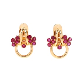 Gold and Ruby Earrings, Egypt