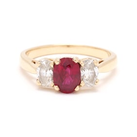Gold, Ruby, and Diamond Ring