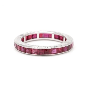 White Gold and Ruby Eternity Band