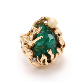 Gold and Gem-Set Ring