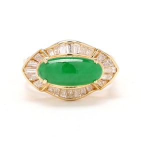Gold, Jadeite Jade, and Diamond Ring