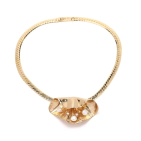 Gold, Pearl, and Diamond Enhancer / Slide Necklace
